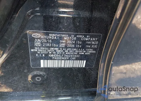 2017 Hyundai Elantra Se from USA, damaged, VIN KMHD84LF7HU245900